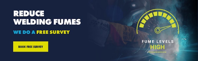 Reduce welding fumes banner